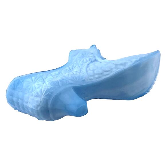 Boyd Crystal Art Glass Daisy Button Cat Slipper Shoe 1998 Alpine Blue - B013 - Picture 9 of 12